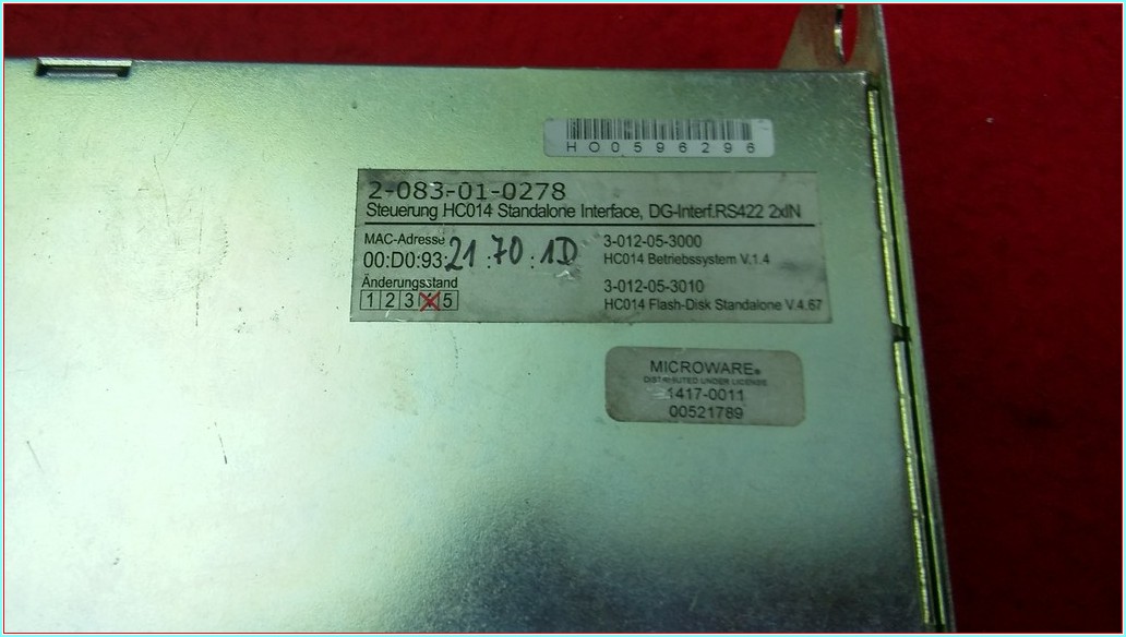 STEUERUNG HC014 MICROWARE 2-083-01-0278 MODÜL